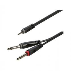 Roxtone Kabel audio 2xJack 6.3mm mono / Jack 3.5mm stereo 1m
