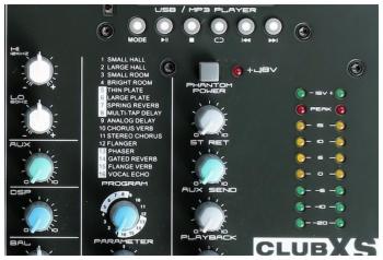 Studiomaster CLUB XS 8+ - 4 kan. mikrof., kompresory, bluetooth